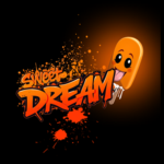 Sweet Dream design with a black background and bright orange ice bar and orange splatter