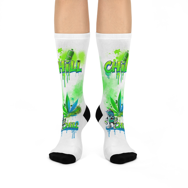 Chill Vibes White Socks Front
