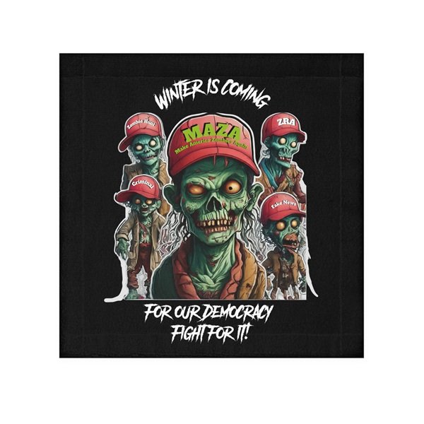 Winter is Coming Face Towel - Black Front