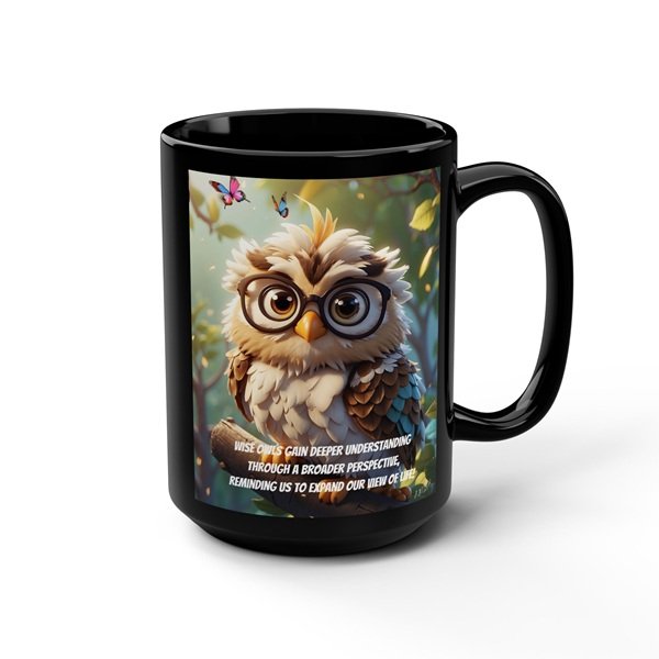 Wise Owl Coffee Mug Angled