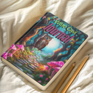 Wise Owl Journal on bed