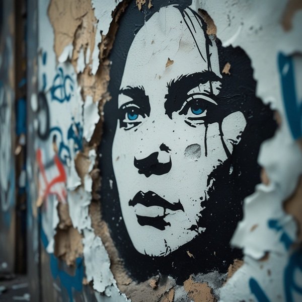 Graffiti art that sparks conversations about politics, consumerism, and injustice.
