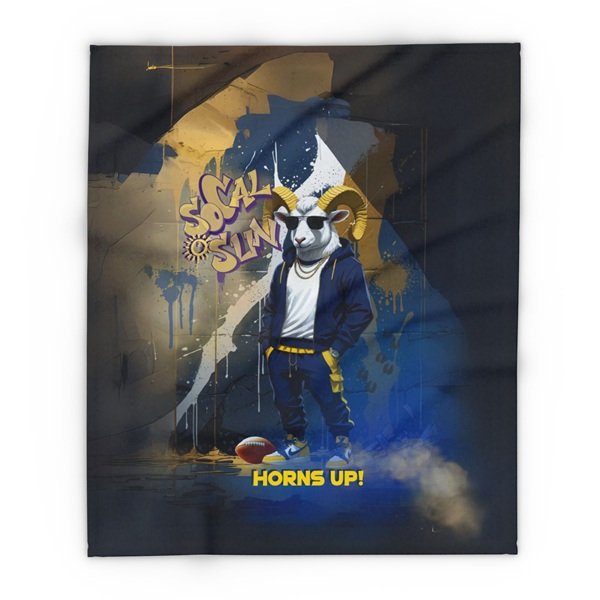 Horns Up Blanket Front, 50_ × 60_