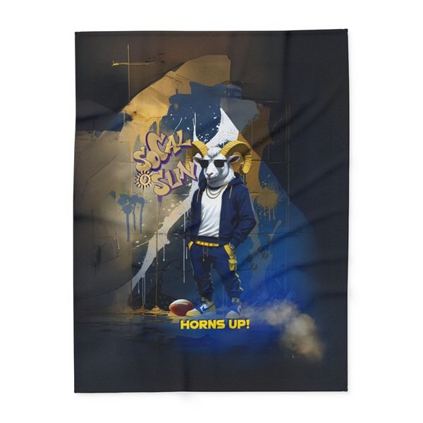 Horns Up Blanket Front, 60_ × 80_