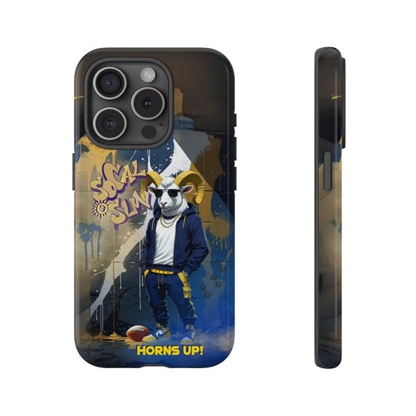 Horns Up Phone Case Front and Side, iPhone 15 Pro, Glossy