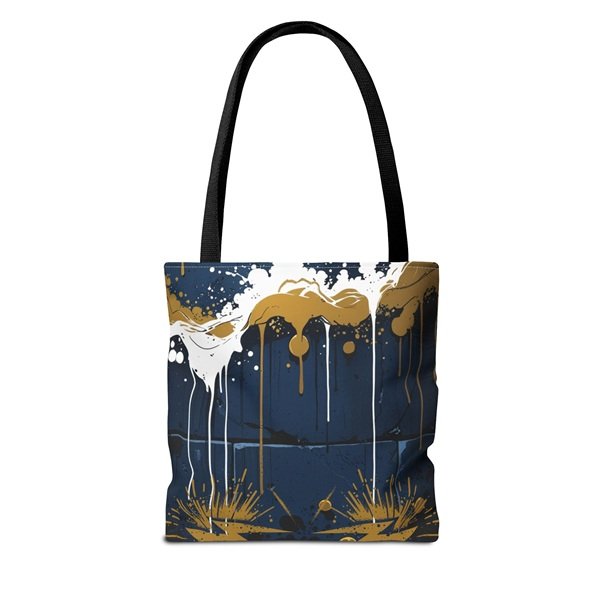 Horns Up Tote Bag Back, 13_ × 13'', Black