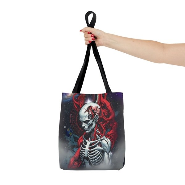 Shed the Doctrine Keep the Core Tote Bag Front, 18_ × 18'', Black
