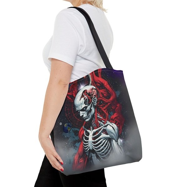 Shed the Doctrine Keep the Core Tote Bag Person 2, 16_ × 16'', Black
