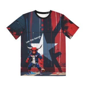 Make a winning statement with the Gridiron Gunslinger T-shirt. This premium tee showcases the electrifying Gridiron Gunslinger design, blending the coolness of a street-art cowboy with dynamic blue and white aesthetics. The bold graphics and gritty details are sure to turn heads. Crafted from comfortable, high-quality fabric, this T-shirt is perfect for everyday wear, expressing your team spirit, and embracing a unique, determined style.
